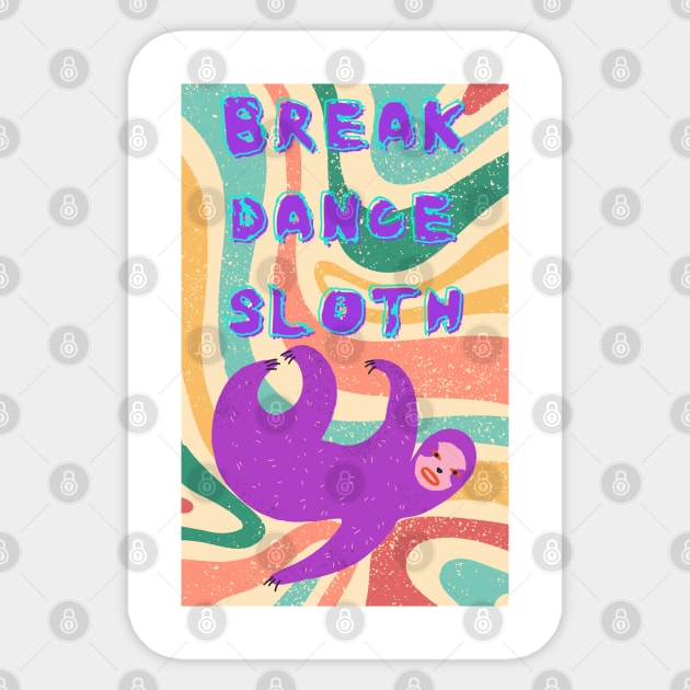 sloth dancing happily Sticker by Azujark 